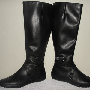 new black leather boots by Saks Fifth Avenue
